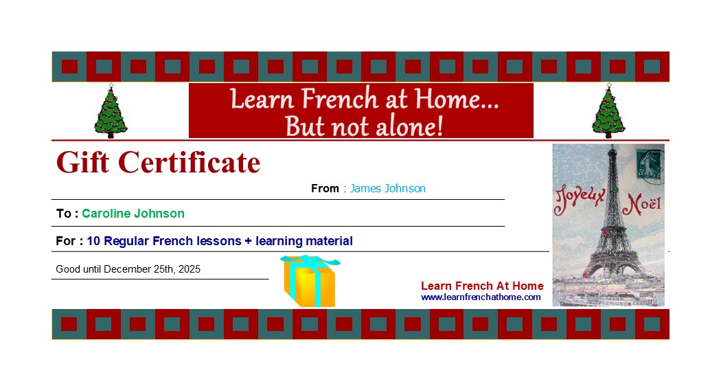 French lessons gift